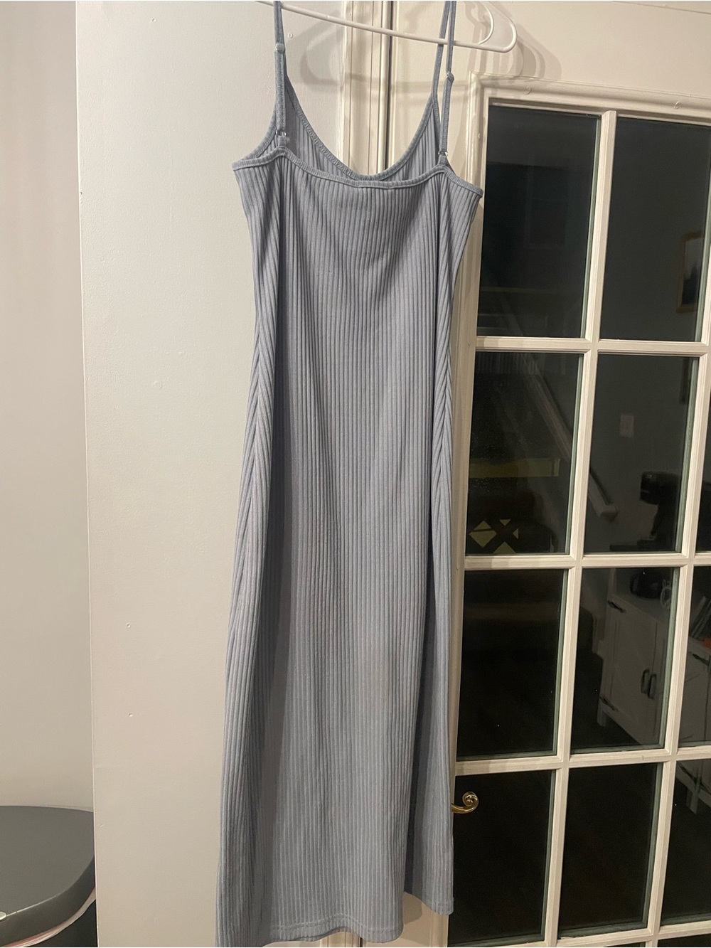 Dress Forum Blue Ribbed Button-Front Slip Dress - Picture 3 of 4